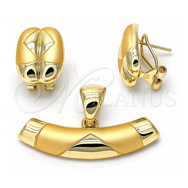 Juego de Arete y Dije de Adulto 10.59.0181 Oro Laminado, Mate, Tono Dorado