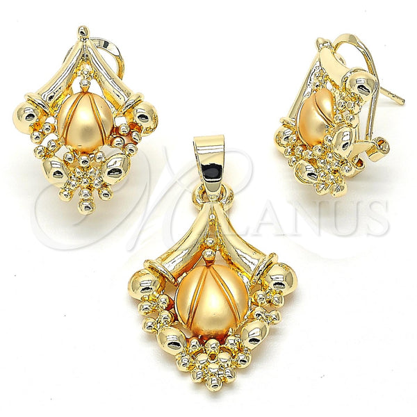 Juego de Arete y Dije de Adulto 10.59.0138 Oro Laminado, Pulido, Tono Dorado