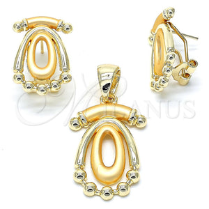 Juego de Arete y Dije de Adulto 10.59.0129 Oro Laminado, Pulido, Tono Dorado