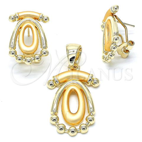 Juego de Arete y Dije de Adulto 10.59.0129 Oro Laminado, Pulido, Tono Dorado