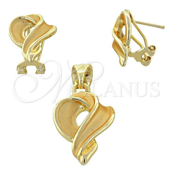 Juego de Arete y Dije de Adulto 10.59.0165 Oro Laminado, Mate, Tono Dorado