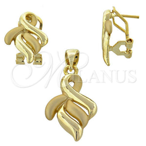 Juego de Arete y Dije de Adulto 10.59.0122 Oro Laminado, Mate, Tono Dorado