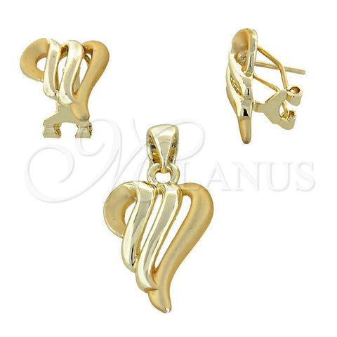 Juego de Arete y Dije de Adulto 10.59.0132 Oro Laminado, Pulido, Tono Dorado
