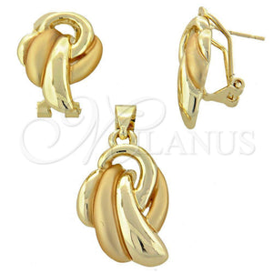 Juego de Arete y Dije de Adulto 10.59.0140 Oro Laminado, Mate, Tono Dorado