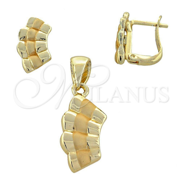 Juego de Arete y Dije de Adulto 10.59.0137 Oro Laminado, Pulido, Tono Dorado