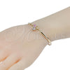 Pulsera Elegante 03.65.1138 Oro Laminado, Diseño de Flor, con Multicolor Zirconia Cubica, Pulido, Tono Dorado (7 Inches Length)