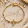 Pulsera Elegante 03.65.1133 Oro Laminado, Diseño de Mariposa, con Zirconia Cubica Blanca, Pulido, Tono Dorado (7 Pulgadas de Largo)