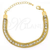 Pulsera Elegante 03.65.1132 Oro Laminado, con Blanca Zirconia Cubica, Pulido, Tono Dorado (7 Inches Length)