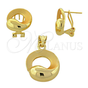 Juego de Arete y Dije de Adulto 10.59.0156 Oro Laminado, Mate, Tono Dorado