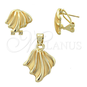 Juego de Arete y Dije de Adulto 10.59.0139 Oro Laminado, Mate, Tono Dorado