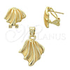 Juego de Arete y Dije de Adulto 10.59.0139 Oro Laminado, Mate, Tono Dorado