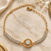 Pulsera Elegante 03.60.0067 Oro Laminado, con Zirconia Cubica Blanca, Pulido, Tono Dorado (Calibre 0.35, Grosor 55 MM, 9 Pulgadas de Largo)