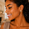 Arete Dormilona 02.59.0047 Oro Laminado, Diseño de Mariposa, con Cristal Blanca, Pulido, Tono Dorado