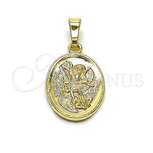 Dije Religioso 05.177.0002 Oro Laminado, Diseño de Angel, Pulido, Tono Dorado