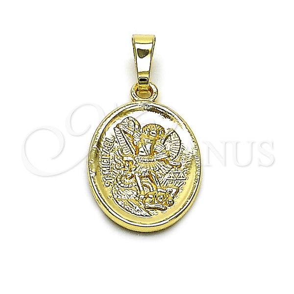 Dije Religioso 05.177.0002 Oro Laminado, Diseño de Angel, Pulido, Tono Dorado
