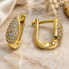 Argolla Huggie 02.156.0163 Oro Laminado, Diseño de Gota, con Micro Pave Blanca, Pulido, Tono Dorado