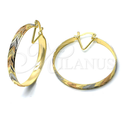 Argolla Grande 02.70.0001.02 Chapa de Oro, Diamantado, Tres Tonos