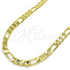 Gargantilla Basica 5.222.011.22 Oro Laminado, Diseño de Figaro, Pulido, Tono Dorado (200 Gauge, 08 MM Thickness, 22 Inches Length)
