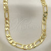 Gargantilla Basica 5.222.011.22 Oro Laminado, Diseño de Figaro, Pulido, Tono Dorado (200 Gauge, 08 MM Thickness, 22 Inches Length)