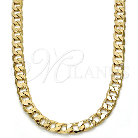 Gargantilla Basica 5.222.003.22 Oro Laminado, Diseño de Cubana, Pulido, Tono Dorado (160 Gauge, Thickness, 22 Inches Length)
