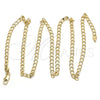 Gargantilla Basica 5.222.005.22 Oro Laminado, Diseño de Cubana, Pulido, Tono Dorado (120 Gauge, Thickness, 22 Inches Length)