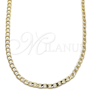 Gargantilla Basica 5.222.005.22 Oro Laminado, Diseño de Cubana, Pulido, Tono Dorado (120 Gauge, Thickness, 22 Inches Length)
