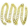 Gargantilla Basica 5.222.002.22 Oro Laminado, Diseño de Cubana, Pulido, Tono Dorado (180 Gauge, 07 MM Thickness, 22 Inches Length)