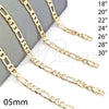 Gargantilla Basica 5.222.014.22 Oro Laminado, Diseño de Figaro, Pulido, Tono Dorado (140 Gauge, Thickness, 22 Inches Length)