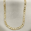 Gargantilla Basica 5.222.015.22 Oro Laminado, Diseño de Figaro, Pulido, Tono Dorado (120 Gauge, 04 MM Thickness, 22 Inches Length)