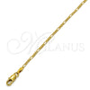 Gargantilla Basica 5.222.019.22 Oro Laminado, Diseño de Figaro, Pulido, Tono Dorado (0.50 Gauge, 02 MM Thickness, 22 Inches Length)