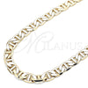 Gargantilla Basica 5.222.022.22 Oro Laminado, Diseño de Mariner, Pulido, Tono Dorado (180 Gauge, 08 MM Thickness, 22 Inches Length)