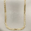 Gargantilla Basica 5.222.026.22 Oro Laminado, Diseño de Mariner, Pulido, Tono Dorado (0.80 Gauge, 03 MM Thickness, 22 Inches Length)