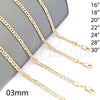 Gargantilla Basica 5.222.026.22 Oro Laminado, Diseño de Mariner, Pulido, Tono Dorado (0.80 Gauge, 03 MM Thickness, 22 Inches Length)