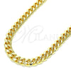 Gargantilla Basica 5.223.010.22 Oro Laminado, Diseño de Miami Cubana, Pulido, Tono Dorado (230 Gauge, 08 MM Thickness, 22 Inches Length)