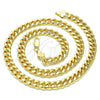 Gargantilla Basica 5.223.010.22 Oro Laminado, Diseño de Miami Cubana, Pulido, Tono Dorado (230 Gauge, 08 MM Thickness, 22 Inches Length)