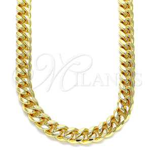 Gargantilla Basica 5.223.010.22 Oro Laminado, Diseño de Miami Cubana, Pulido, Tono Dorado (230 Gauge, 08 MM Thickness, 22 Inches Length)