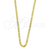 Gargantilla Basica 5.223.014.22 Oro Laminado, Diseño de Pave Mariner, Diamantado, Tono Dorado (100 Gauge, 04 MM Thickness, 22 Inches Length)