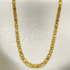 Gargantilla Basica 5.223.014.22 Oro Laminado, Diseño de Pave Mariner, Diamantado, Tono Dorado (100 Gauge, 04 MM Thickness, 22 Inches Length)