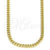 Gargantilla Basica 5.223.013.22 Oro Laminado, Diseño de Miami Cubana, Pulido, Tono Dorado (120 Gauge, 04 MM Thickness, 22 Inches Length)