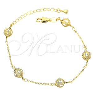 Pulsera Elegante 03.63.1199.07 Oro Laminado, Diseño de Rolo, Mate, Tono Dorado (06 MM Thickness, 7 Inches Length)