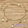 Tobillera de Dije 03.105.0035.10 Oro Laminado, Diseño de Zapato, Diamantado, Tono Dorado (10 MM Thickness, 10 Inches Length)