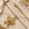 Collares con Dije 04.63.0204 Oro Laminado, Diseño de Elefante y Cola de Raton, con Cristal Blanca, Pulido, Tono Dorado (Grosor 02 MM, 38 Pulgadas de Largo)