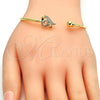 Aro Individual 07.193.0013 Oro Laminado, Diseño de Corazón, con Blanca Zirconia Cubica, Diamantado, Tono Dorado (03 MM Thickness, One size fits all)
