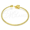 Aro Individual 07.193.0013 Oro Laminado, Diseño de Corazón, con Blanca Zirconia Cubica, Diamantado, Tono Dorado (03 MM Thickness, One size fits all)
