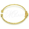 Aro Individual 07.193.0009 Oro Laminado, Diseño de Flor, con Blanca Micro Pave, Diamantado, Tono Dorado (03 MM Thickness, One size fits all)