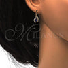 Arete Gancho Frances 5.125.012.1 Oro Laminado, Diseño de Gota, con Zafiro Azul and Blanca Cristal, Pulido, Tono Dorado