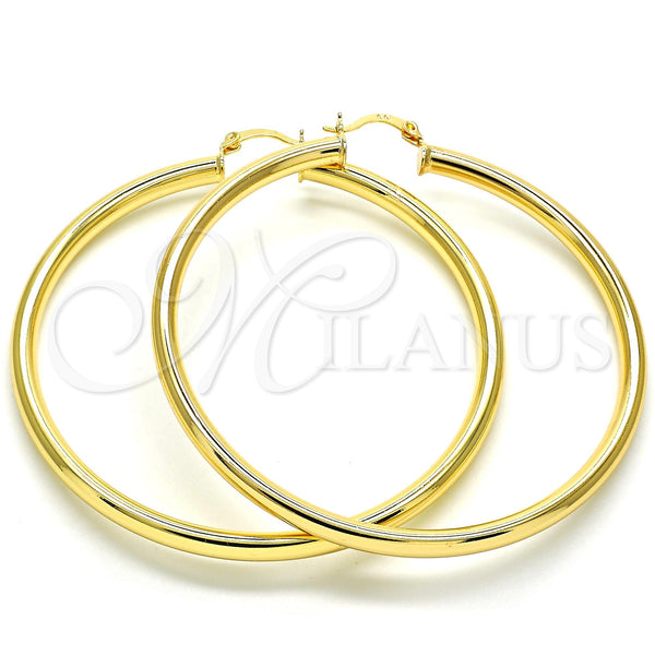 Argolla Extra Grande 5.136.001.70 Oro Laminado, Diseño de Hueco, Pulido, Tono Dorado