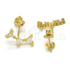 Arete Colgante 02.156.0177 Oro Laminado, con Blanca Zirconia Cubica, Pulido, Tono Dorado