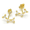 Arete Colgante 02.156.0177 Oro Laminado, con Blanca Zirconia Cubica, Pulido, Tono Dorado