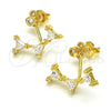 Arete Colgante 02.156.0177 Oro Laminado, con Blanca Zirconia Cubica, Pulido, Tono Dorado